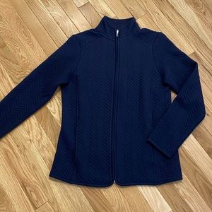 Croft & Barrow quilted navy cotton zip sweatshirt jacket